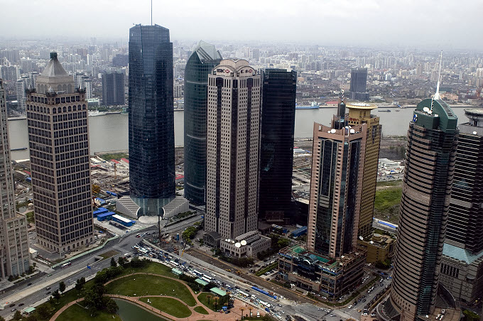 Pudong, Szanghaj - zestaw wieżowców