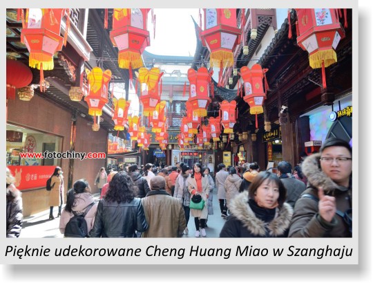 Pięknie udekorowane Cheng Huang Miao w Szanghaju