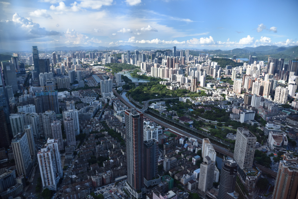 Panorama miasta Shenzhen - Luohu - zdjęcia z Chin